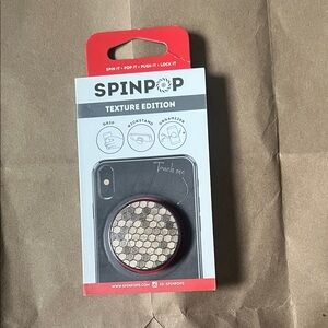 Texture Edition Phone Grip & Stand - Red Trim with Honeycomb Beige